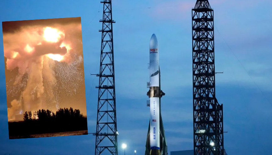 Blue Origin firmasına ait roketin motor testi sırasında patlama
