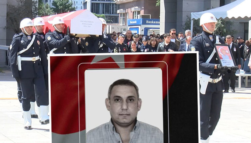 Trafik kazasında şehit olan polis memuru için İstanbul Emniyetinde tören