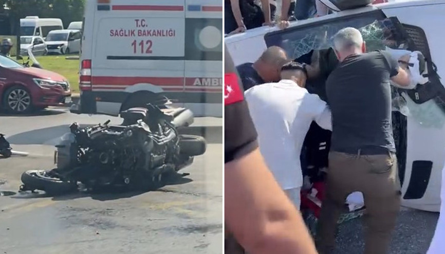 Kağıthanede ambulans ile motosiklet çarpıştı: 4 yaralı