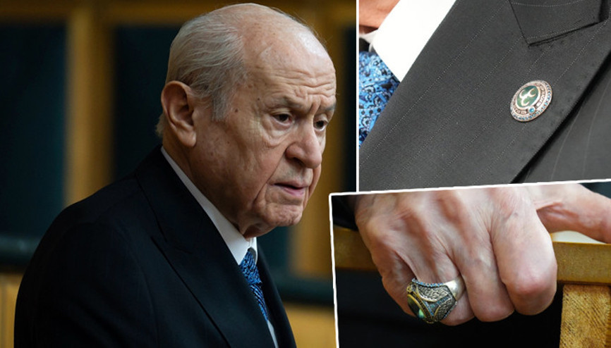 MHP lideri Bahçelinin taktığı yüzük ve rozet dikkat çekti İşte anlamları...