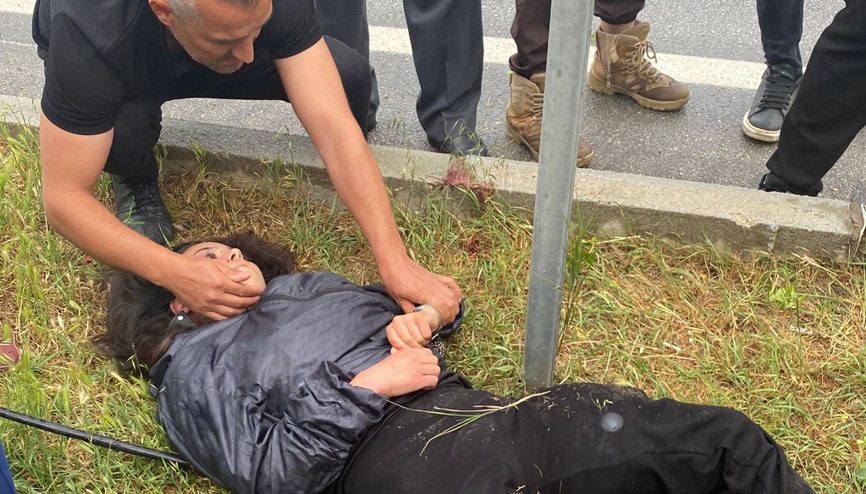 Devrilen motosikletin sürücüsü yaralandı