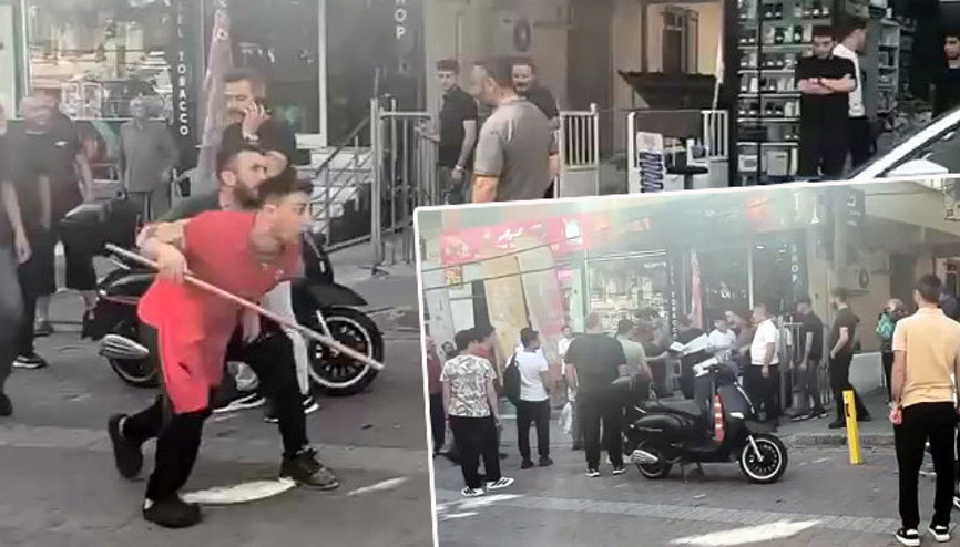 Avcılarda iki grup arasında yumruklu ve sopalı kavga: Sokak kavgası kamerada