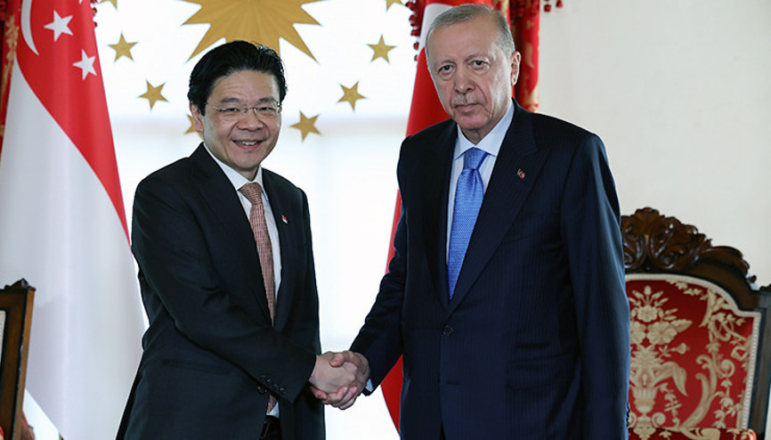 Cumhurbaşkanı Erdoğan, Singapur Başbakanı Lawrence Wongu kabul etti