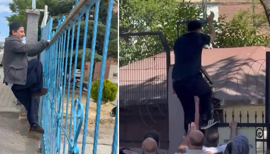 YKSde son dakika manzaraları Demir korkuluklardan atlayıp sınava girmeye çalıştılar