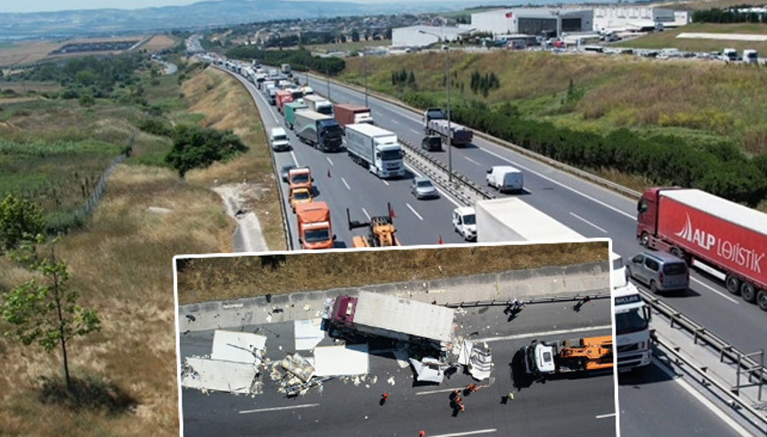 Büyükçekmecede zincirleme kaza: Bölgede trafik yoğunluğu oluştu