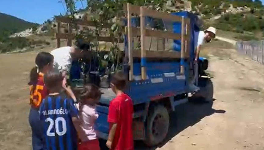 Zonguldakta Küçük Eller Büyük Umutlar hareketi Kalafatlı köyünde fidanlar toprakla buluştu