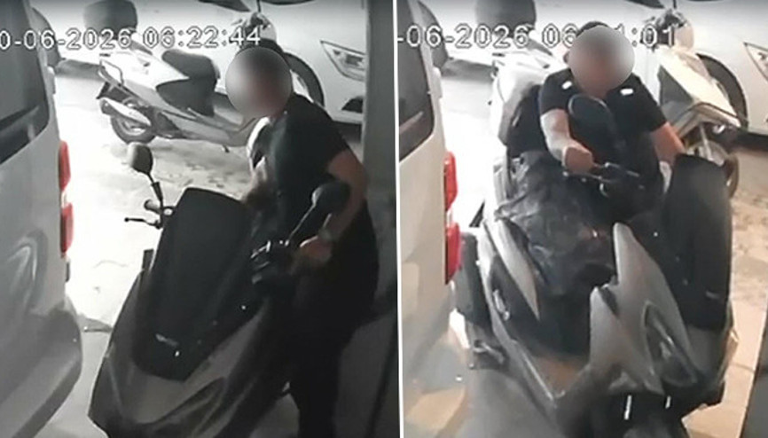 İzmirde motosiklet hırsızlığı: O anlar kamerada