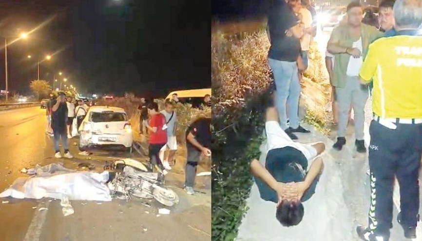 Emniyet şeridindeki otomobile çarptı: 1 ölü 1 yaralı
