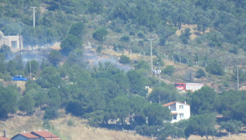 Cunda Adasında orman yangını