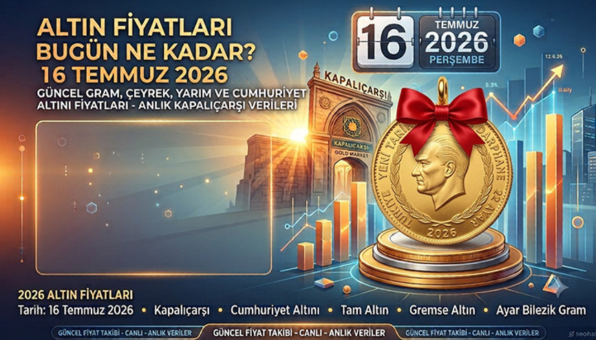 BUGÜN ALTIN FİYATLARI 2026 SON DAKİKA CANLI VE ANLIK 16 TEMMUZ 2026 | Altın Fiyatları Bugün Ne Kadar Altın düşüyor mu, yükseliyor mu İşte 16 Temmuz 2026 Güncel Gram, Çeyrek ve Yarım Altın Fiyatları