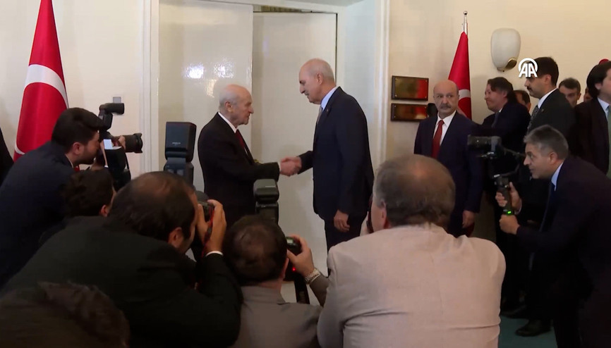 TBMM Başkanı Kurtulmuş, MHP Genel Başkan Bahçeliyi ziyaret etti