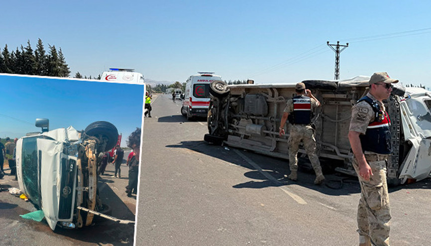 Hatayda tarım işçilerini taşıyan minibüs devrildi: 5 kişi yaralandı
