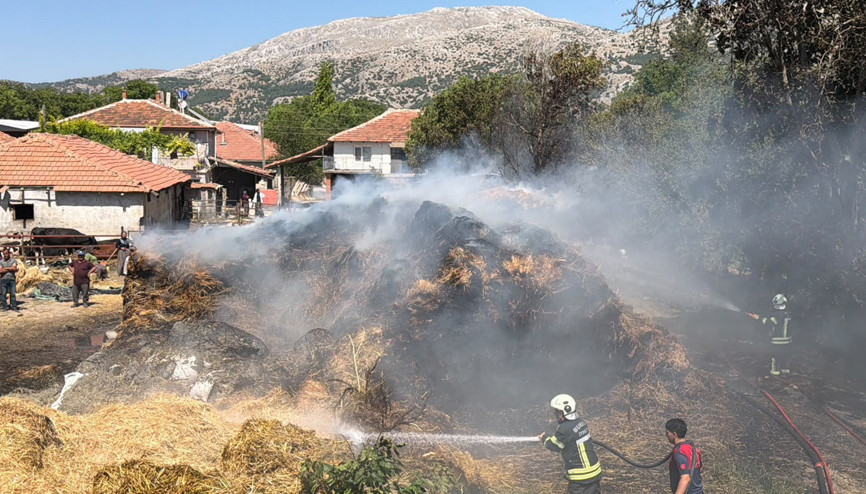 50 ton saman zarar gördü