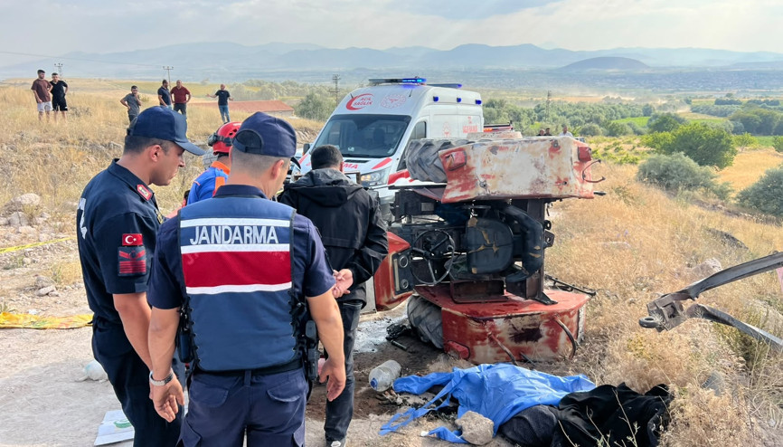 Nevşehirde traktör devrildi: 1 ölü, 1 yaralı