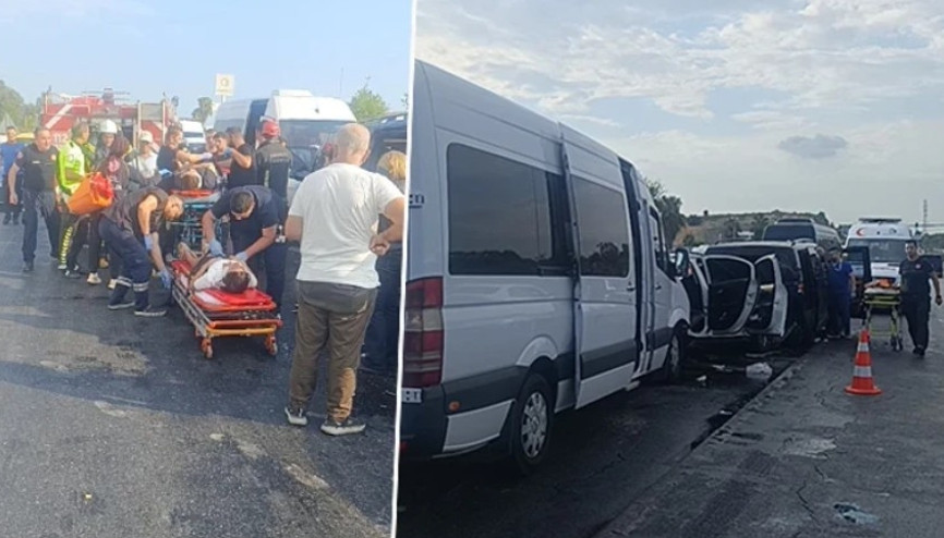 Manavgat’ta 6 araç zincirleme kazaya karıştı