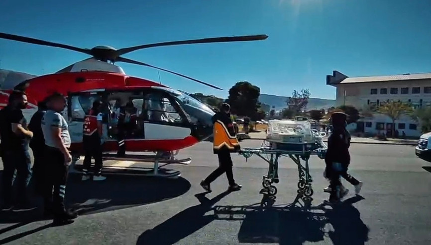 Muhammed bebek, hava ambulansıyla Malatya’ya sevk edildi