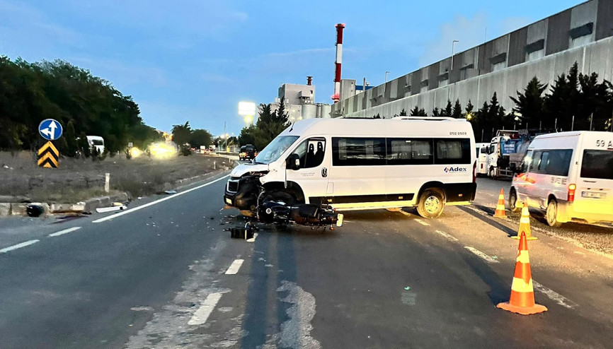 Tekirdağda minibüsle çarpışan motosikletin sürücüsü öldü