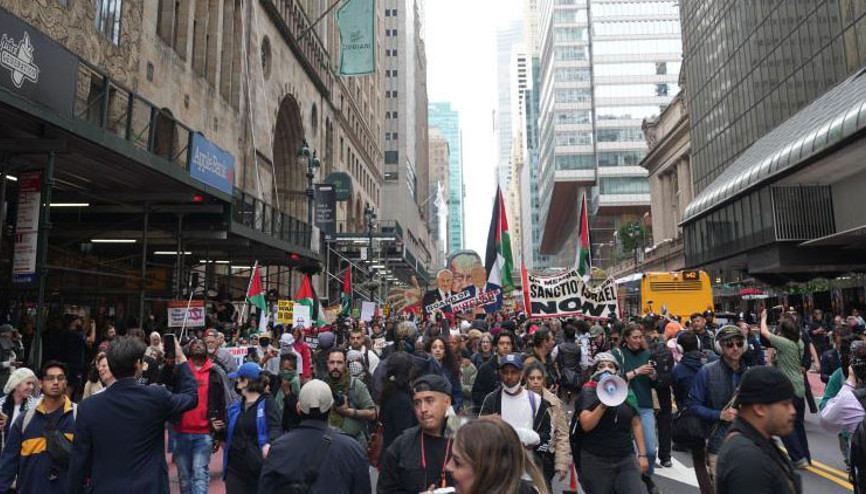 Manhattanda Netanyahu protestosu