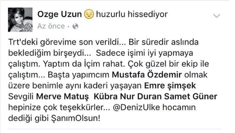 Ünlü spiker Özge Uzun TRT'den gönderildi - Resim: 0